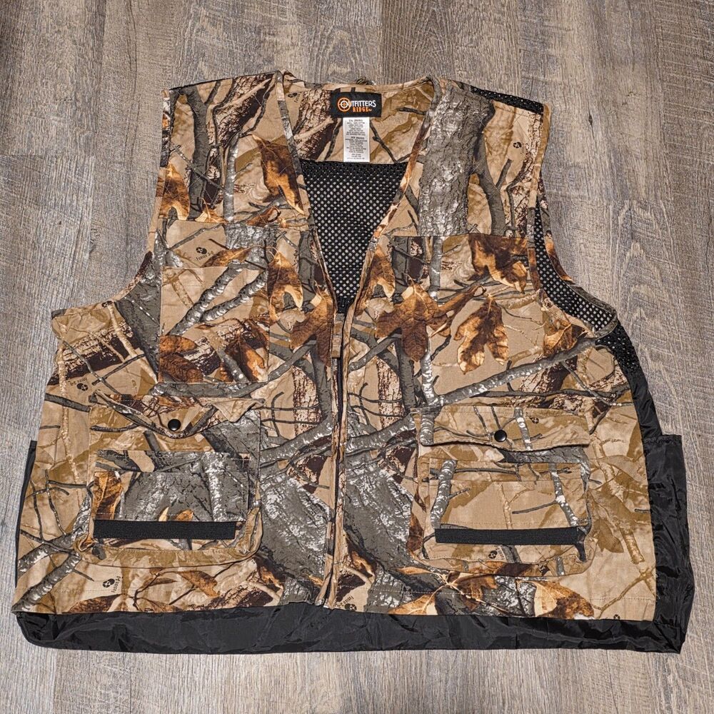 Outfitters Ridge Vest Size 2XL Brown Camouflage Fusion-3D Vented Game Hunting